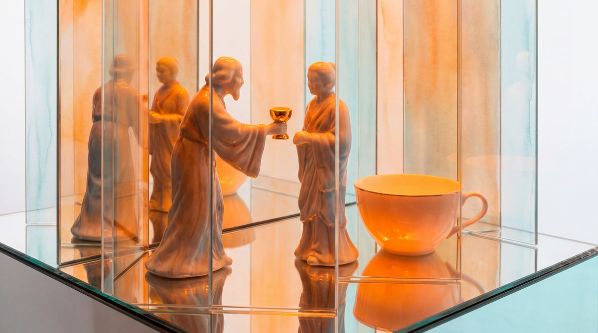 Reflective Harmony Zen Figurines in Glass