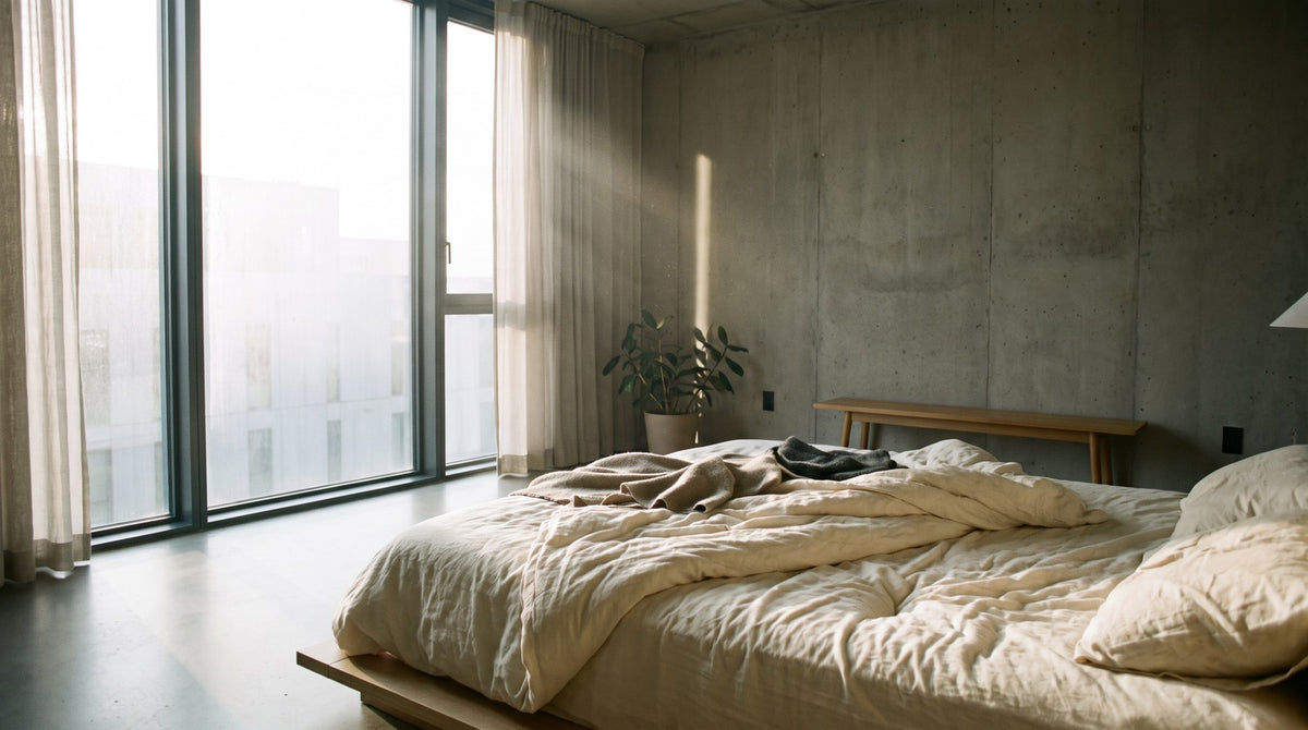 Brutalist Sanctuary Canvas - Modern Morning Light