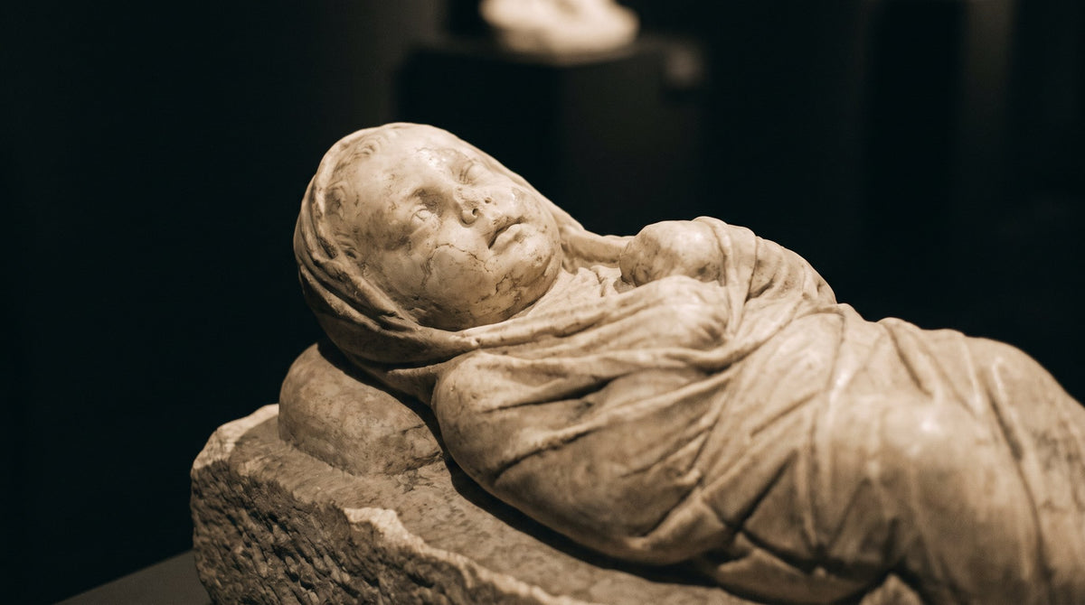 Slumbering Innocence Classical Marble Relief Art