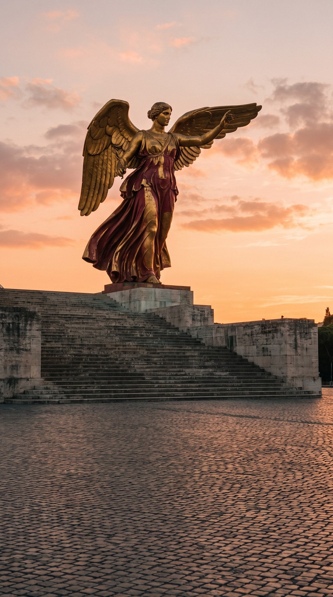 Winged Victory Golden Hour Classical Monument