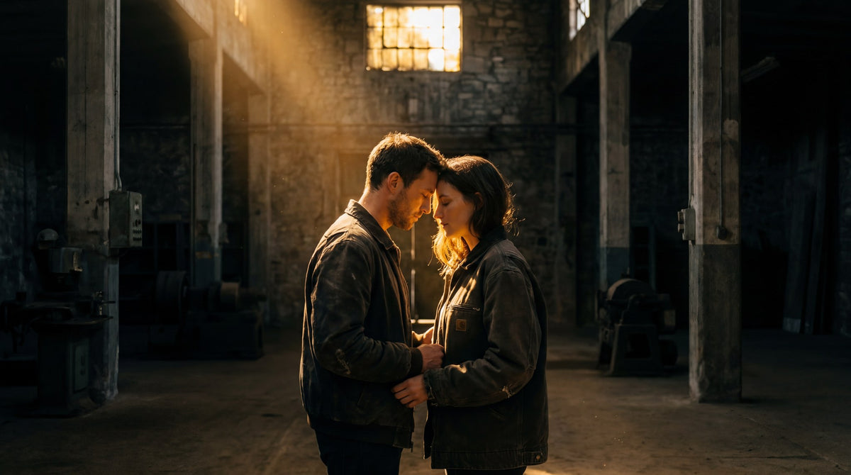Quiet Industrial Embrace - Golden Hour Light