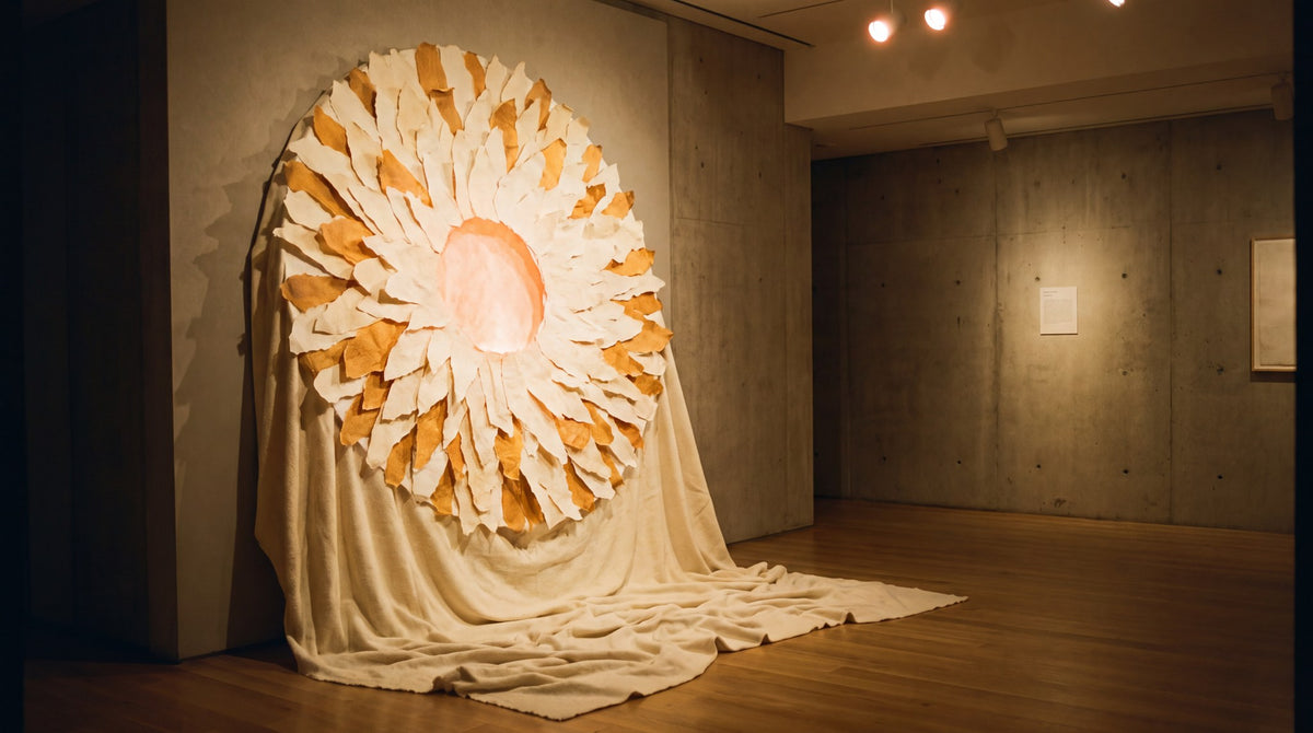 Sculptural Fiber Bloom Textile Art