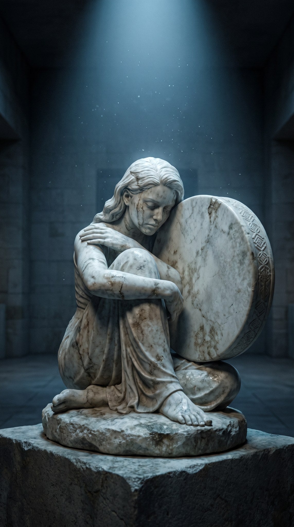 Classical Stone Muse Dramatic Sculpture Art