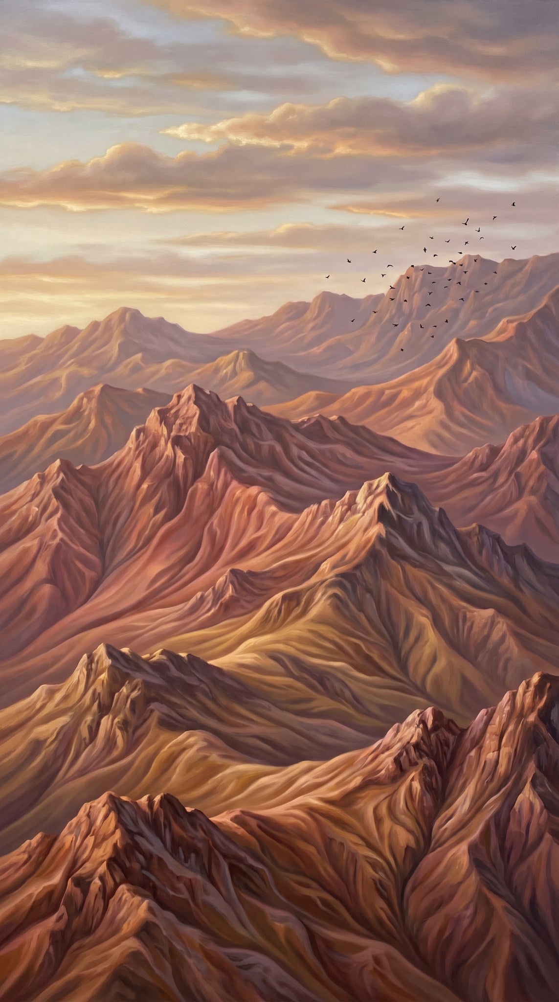 Golden Canyon Ridgeline Sunset Landscape Art