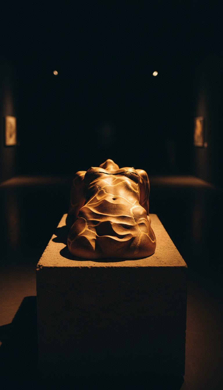 Golden Contours Sculptural Torso Art