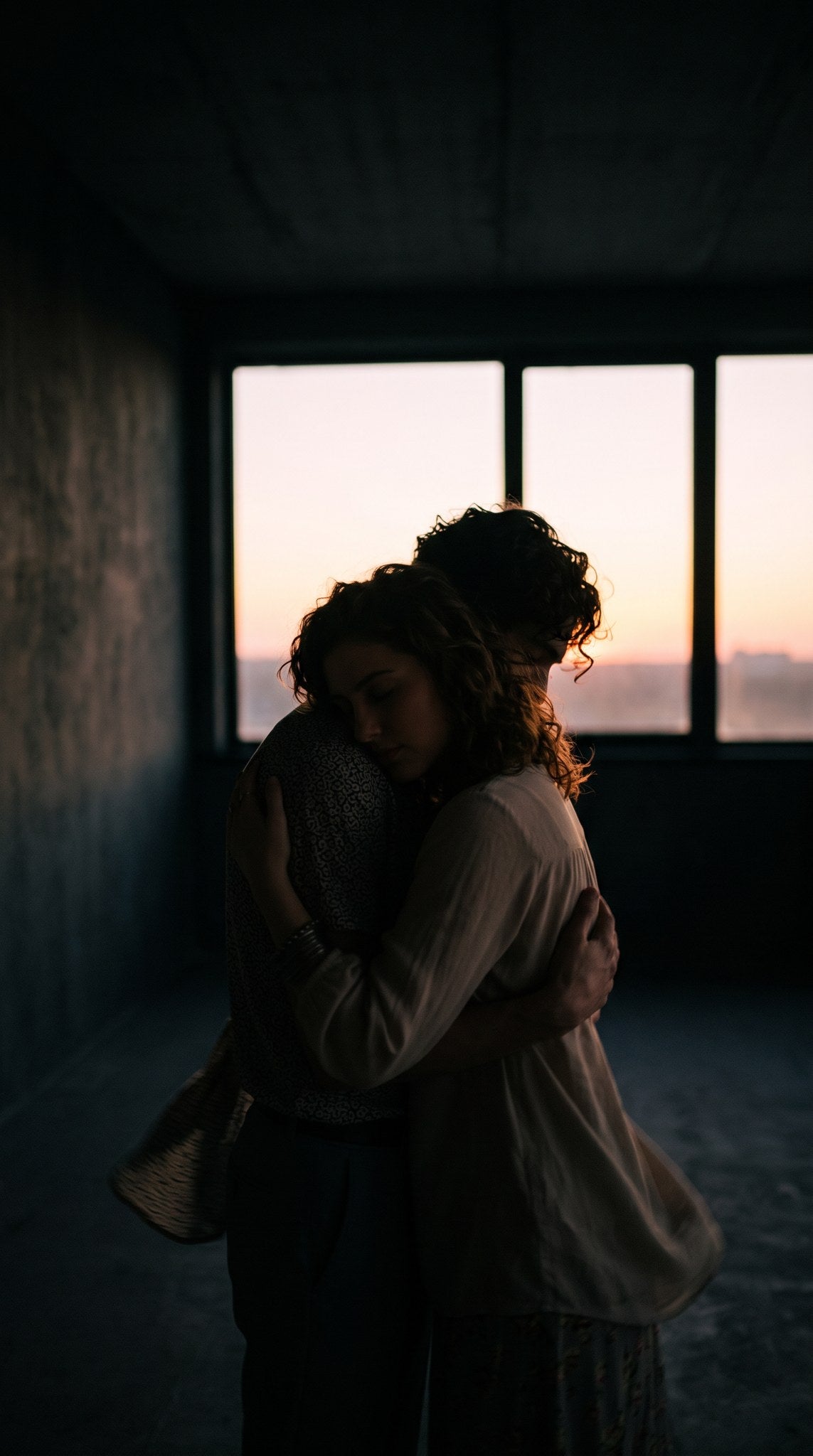 Golden Hour Embrace Silhouette Poster Art