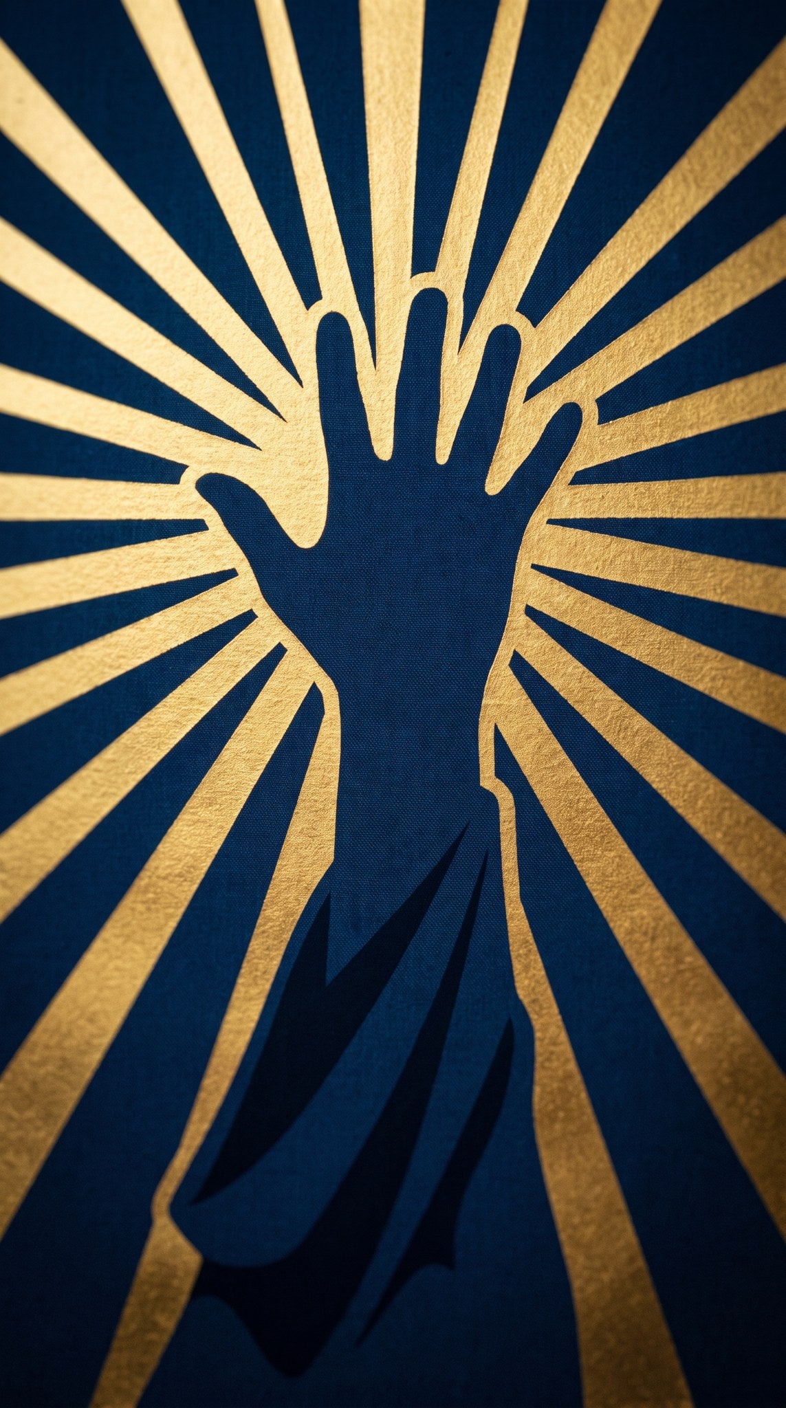 Radiant Hand Gold & Navy Art