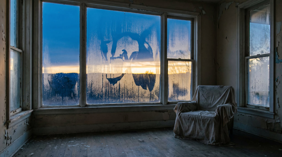 Melancholic Window Reflection Art - Quiet Echoes