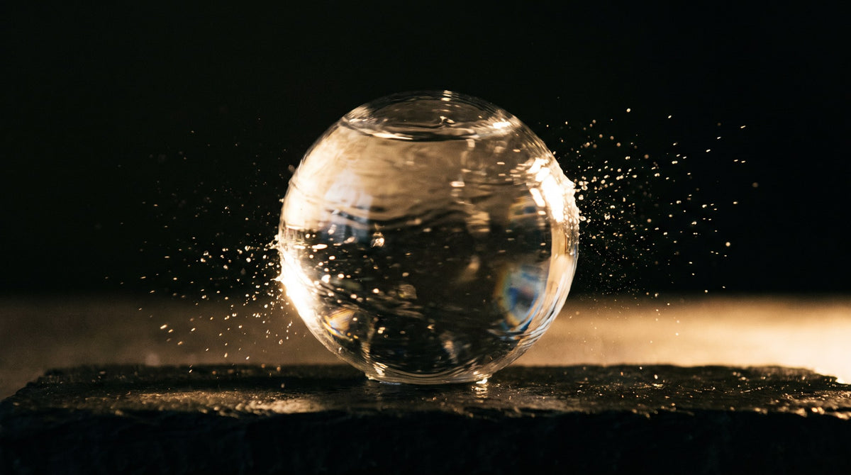 Luminous Sphere Water Motion Art