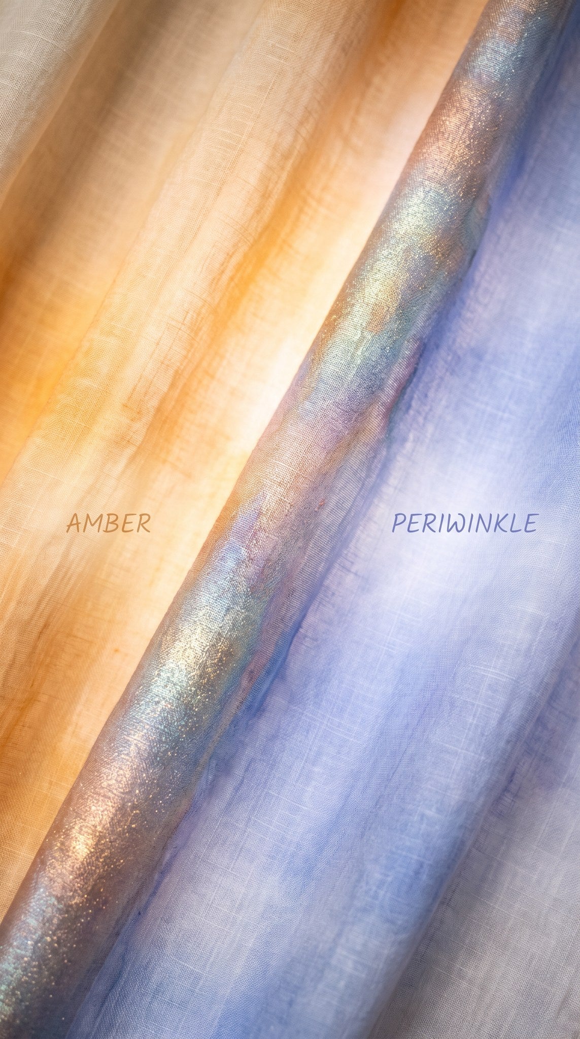 Luminous Amber & Periwinkle Linen Flow Art