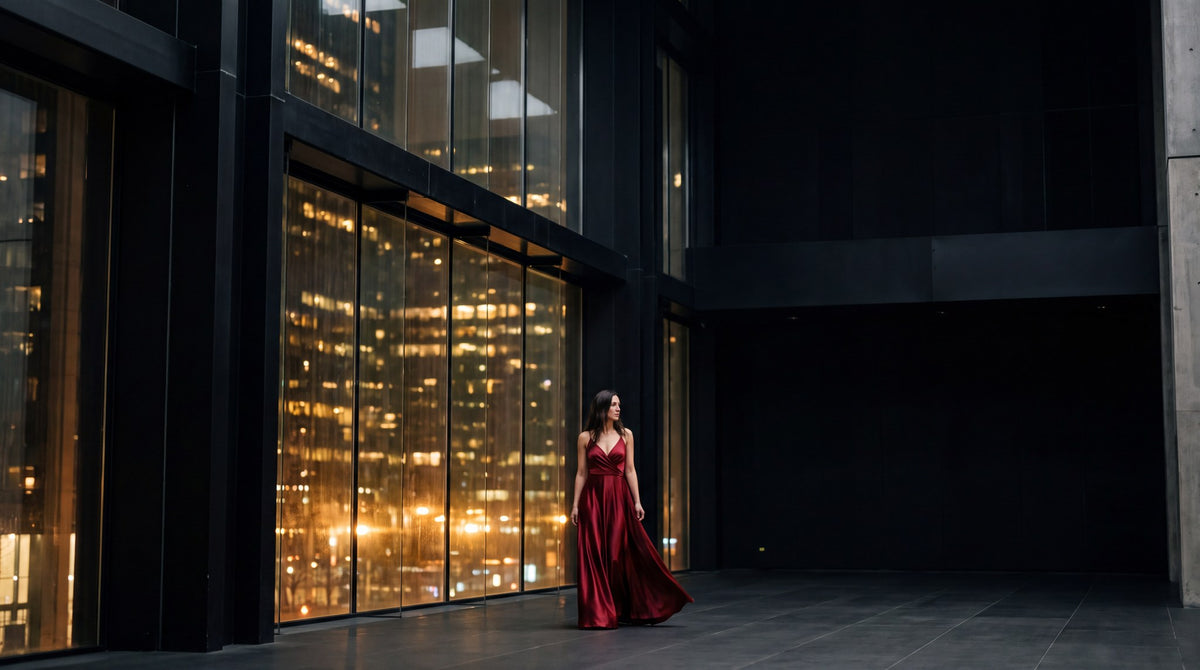 Crimson Horizon Urban Nocturne Fine Art