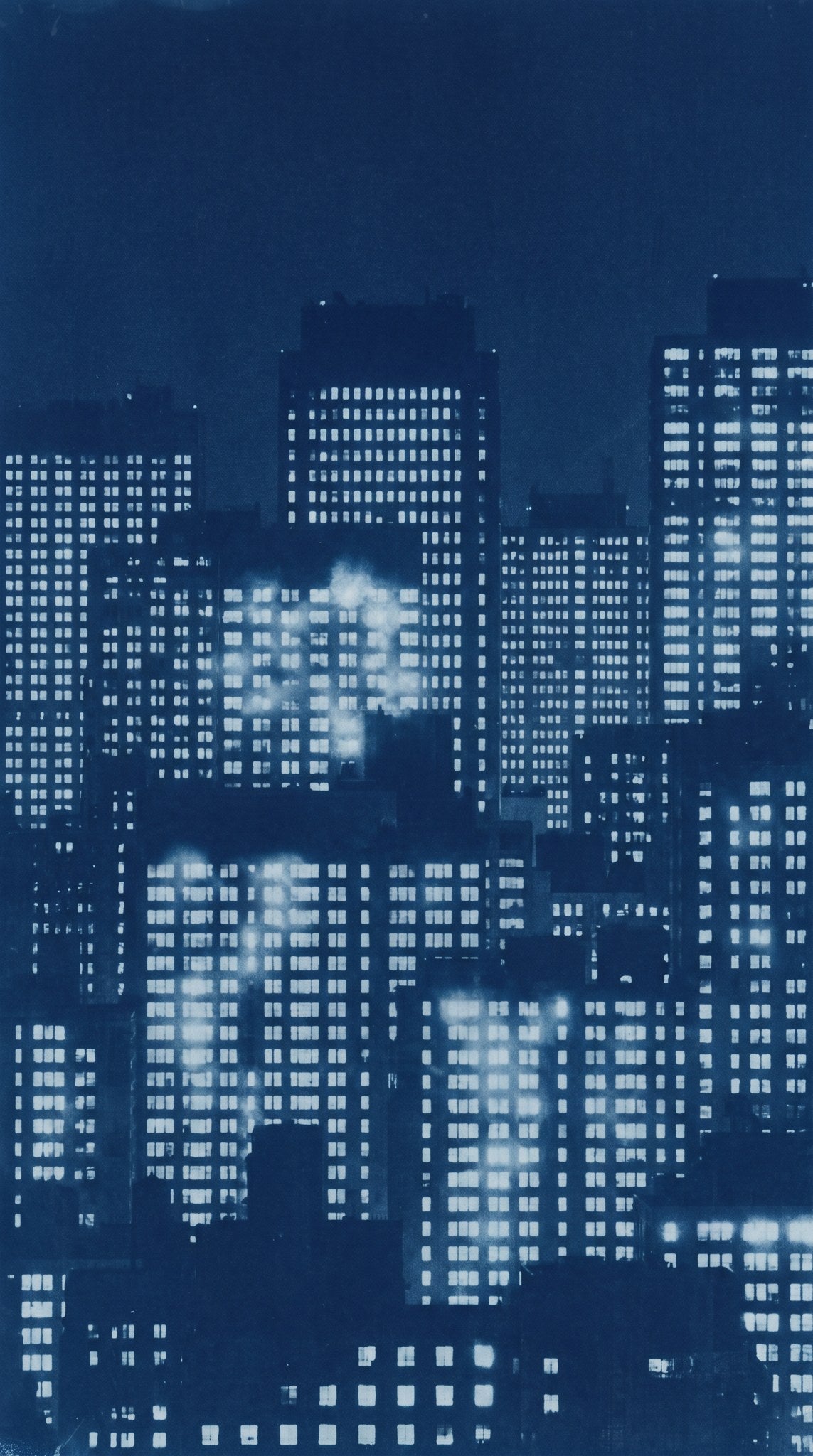 Midnight Metropolis Skyline Architecture