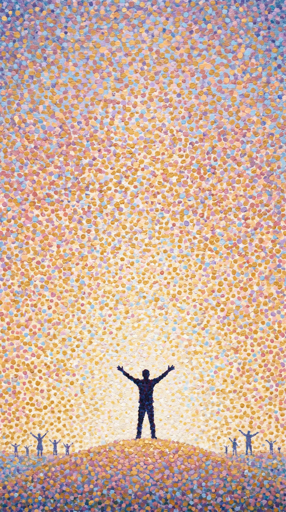 Radiant Ascension Pointillist Art
