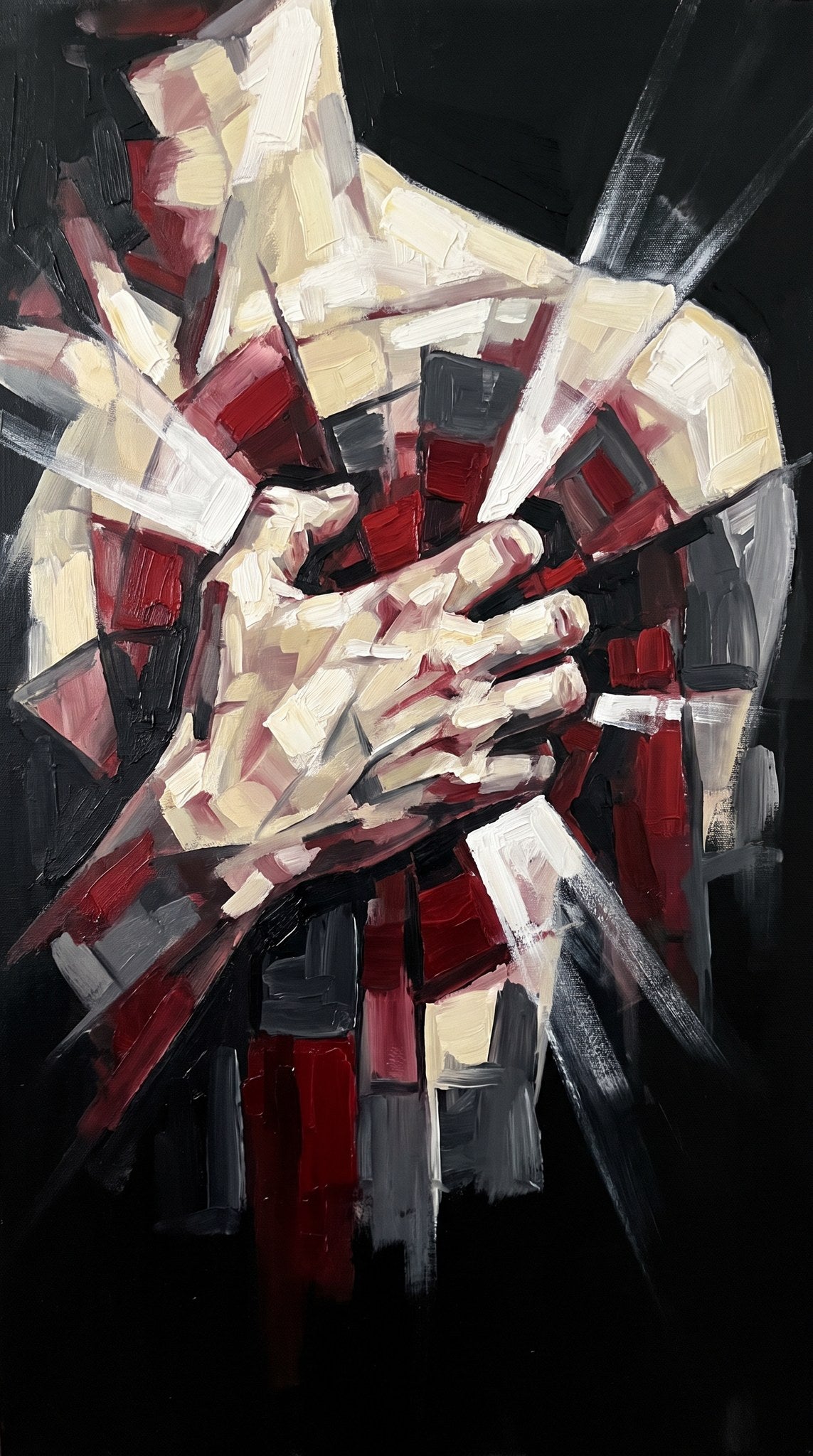 Crimson Resonance Expressionist Fine Art