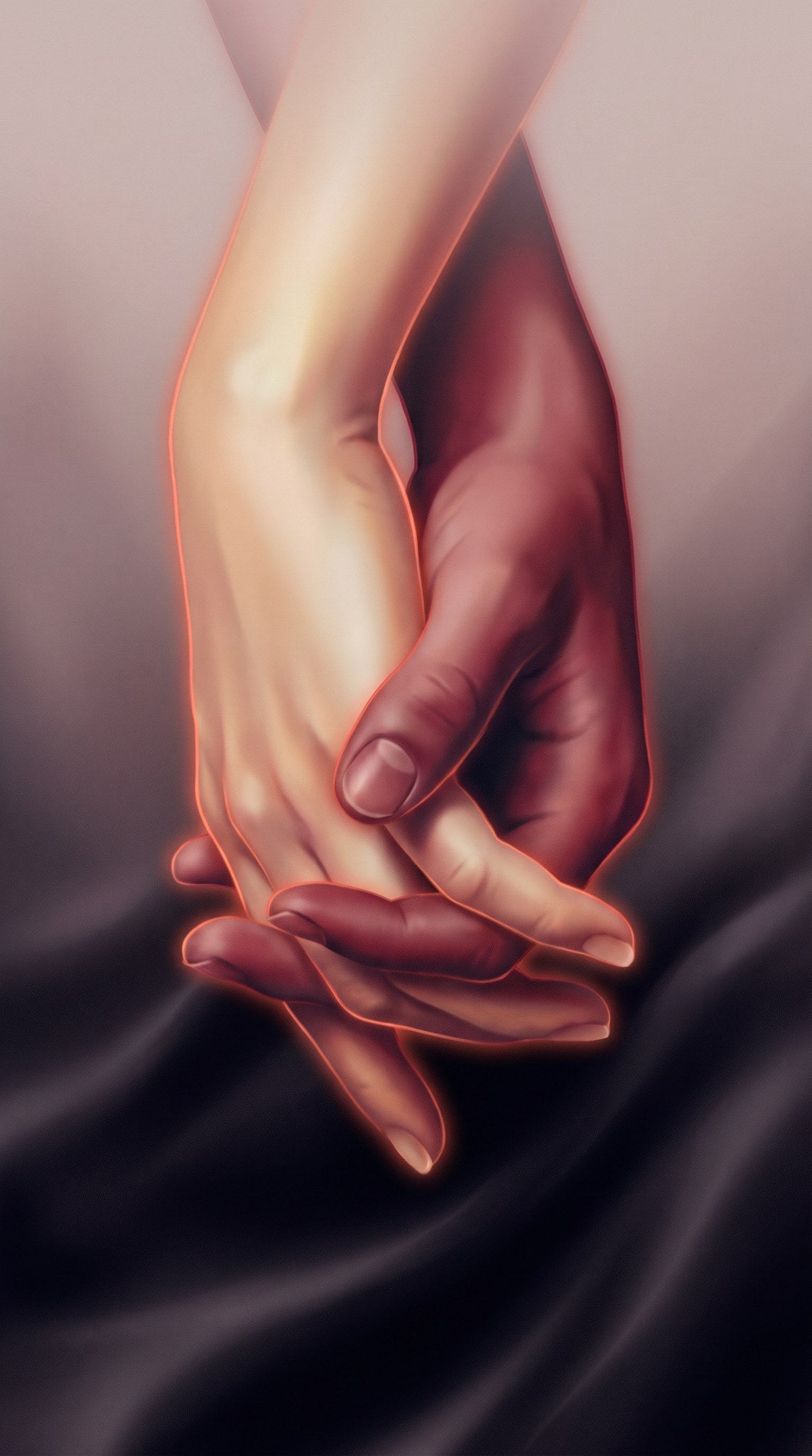 Ethereal Connection Holding Hands Art