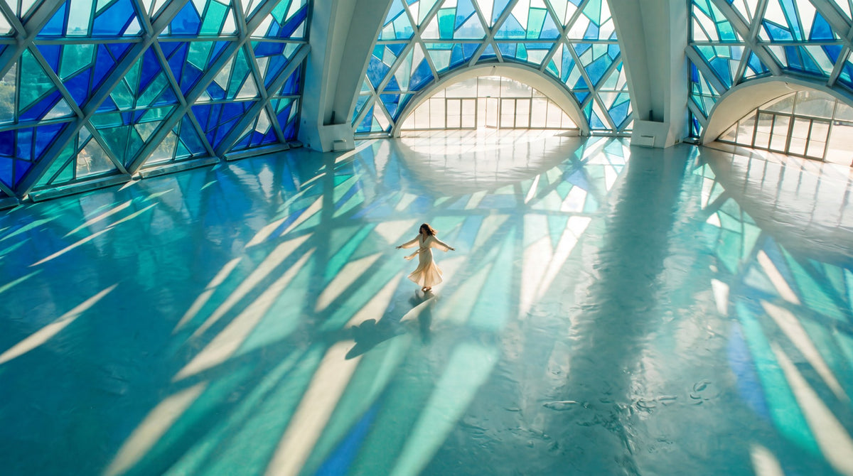 Prismatic Sanctuary Art - Luminous Modern Arch