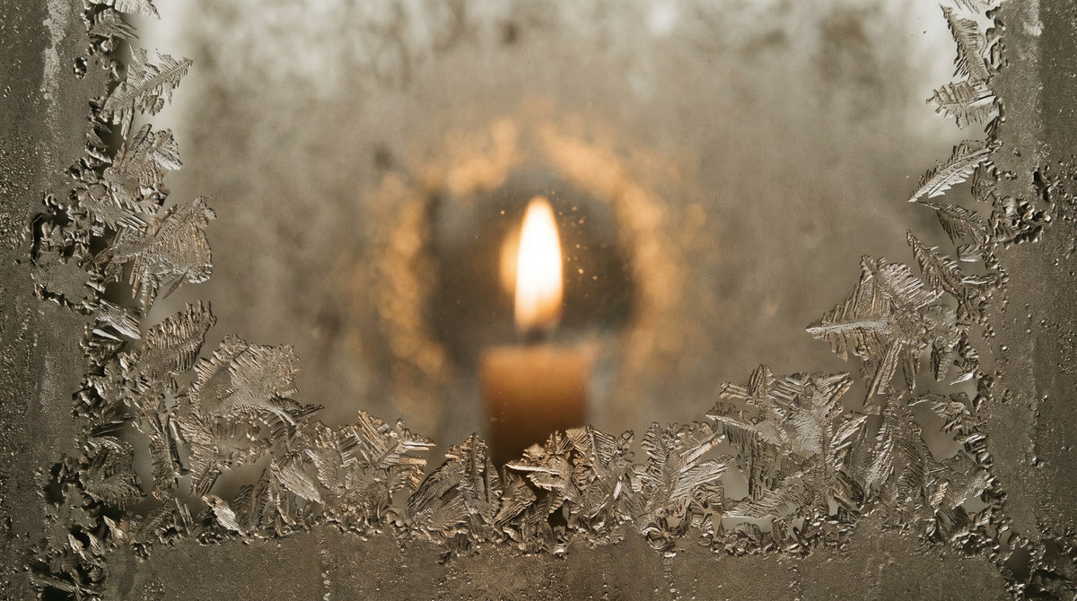 Winter Frost Candle Glow Atmospheric Art