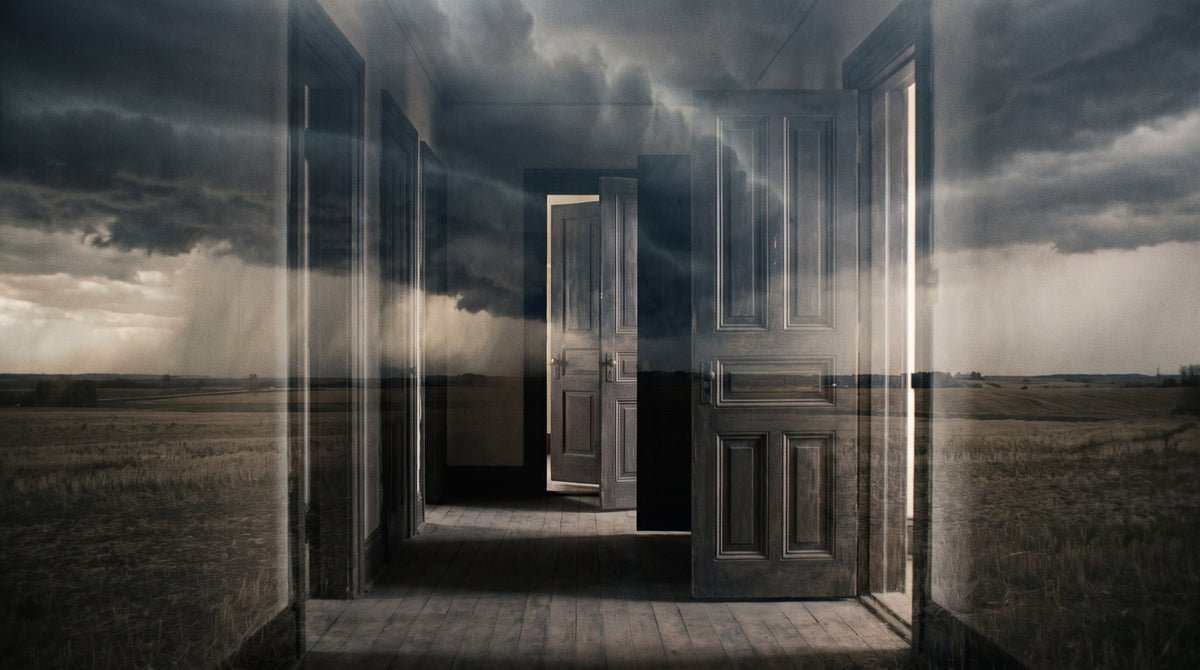 Surreal Storm Hallway Liminal Art