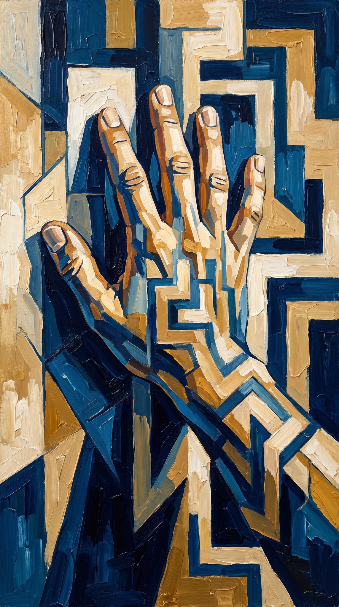 Geometric Human Form Expressionist Painting