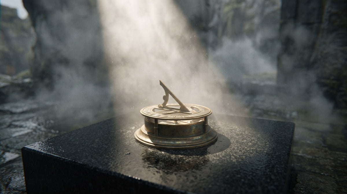 Sundial in Sunbeam - Dark Academia Art