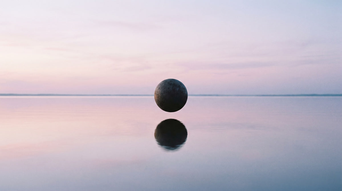Surreal Floating Sphere Canvas Art - Twilight Stillness