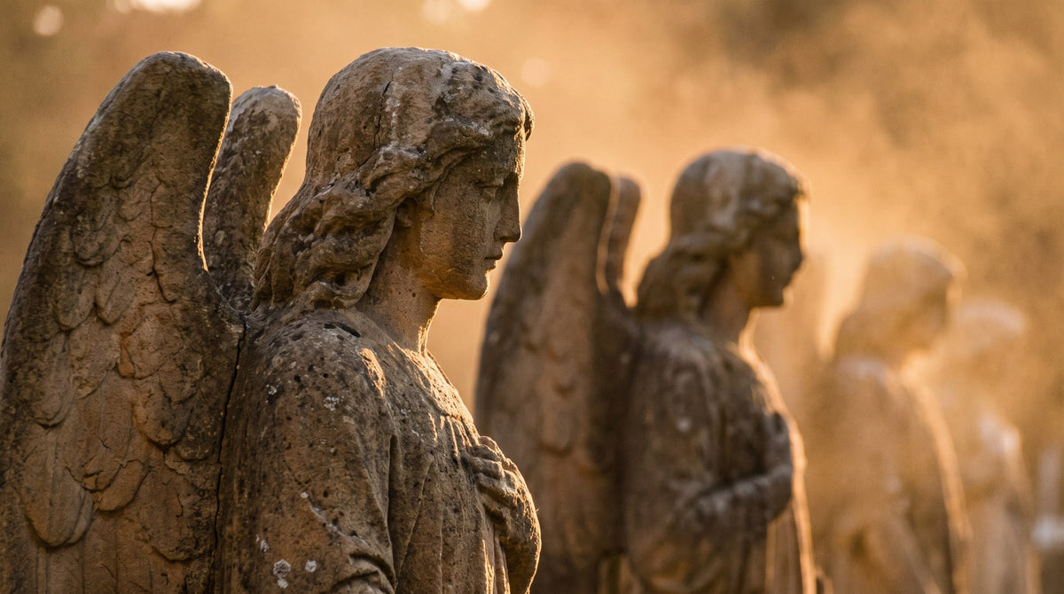 Golden Hour Stone Angels Art Print