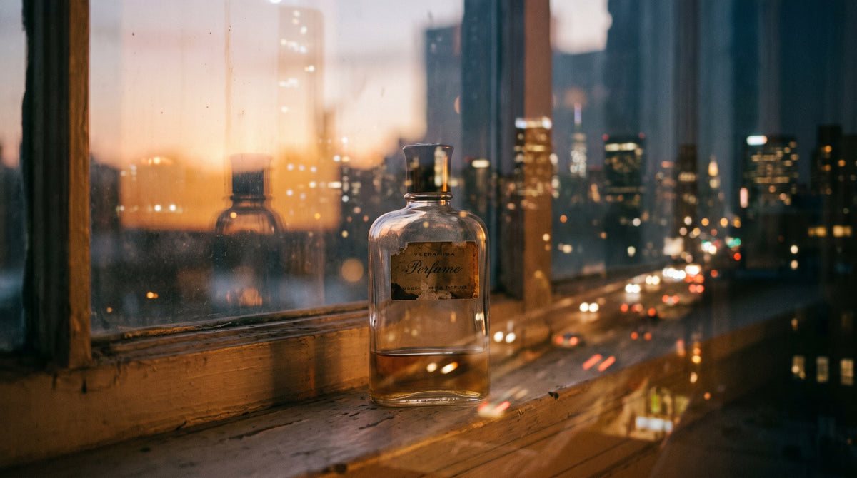 City Sunset Perfume Vintage Art