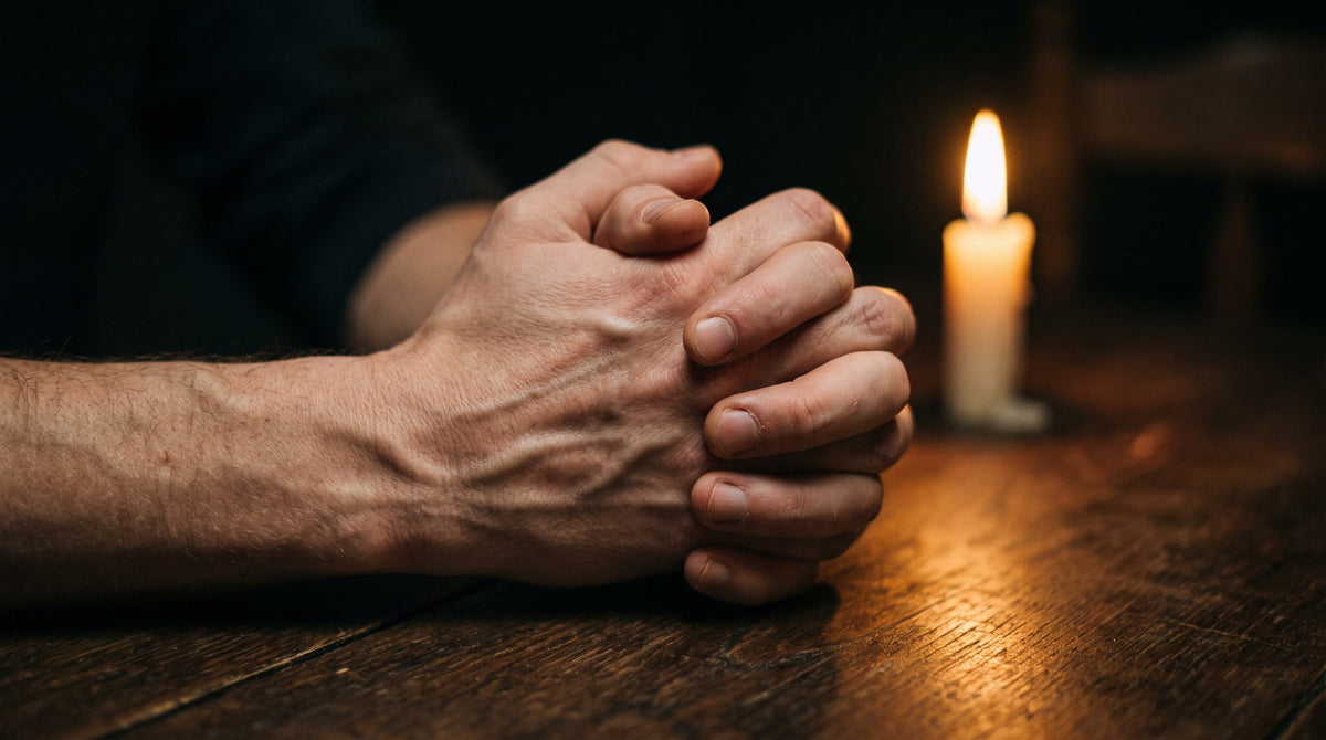 Quiet Reverence Candlelit Hands Art