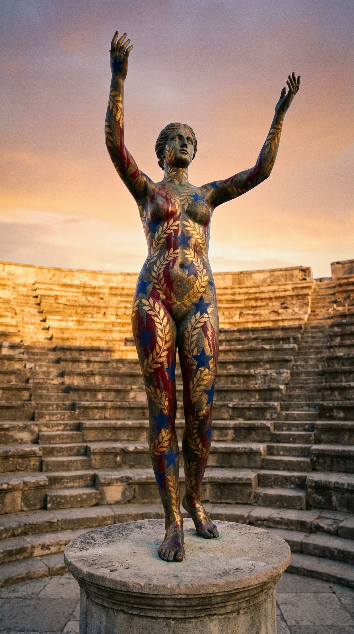 Classical Goddess Amphitheater Bronze Art