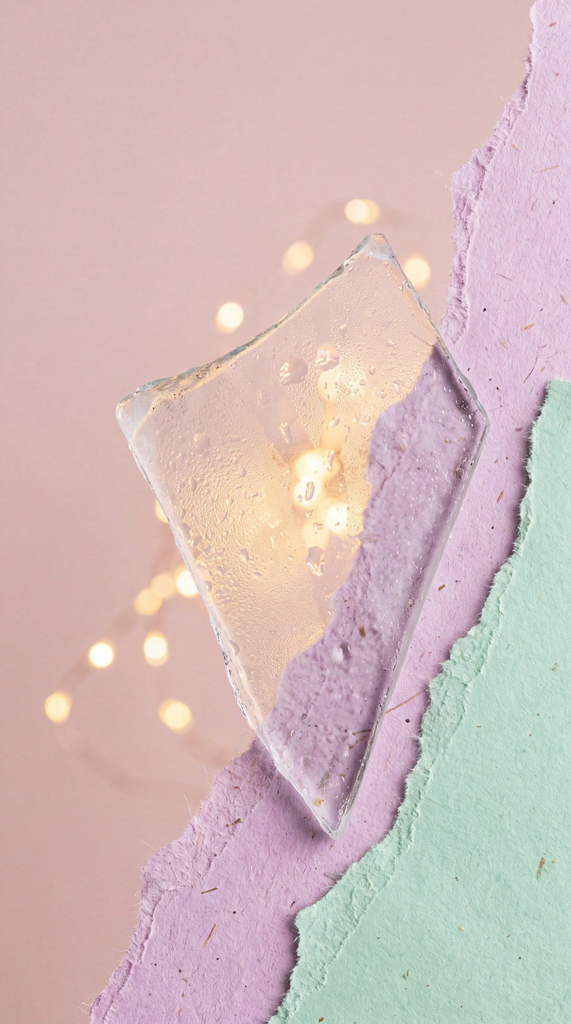 Pastel Mineral Prism Collage Art