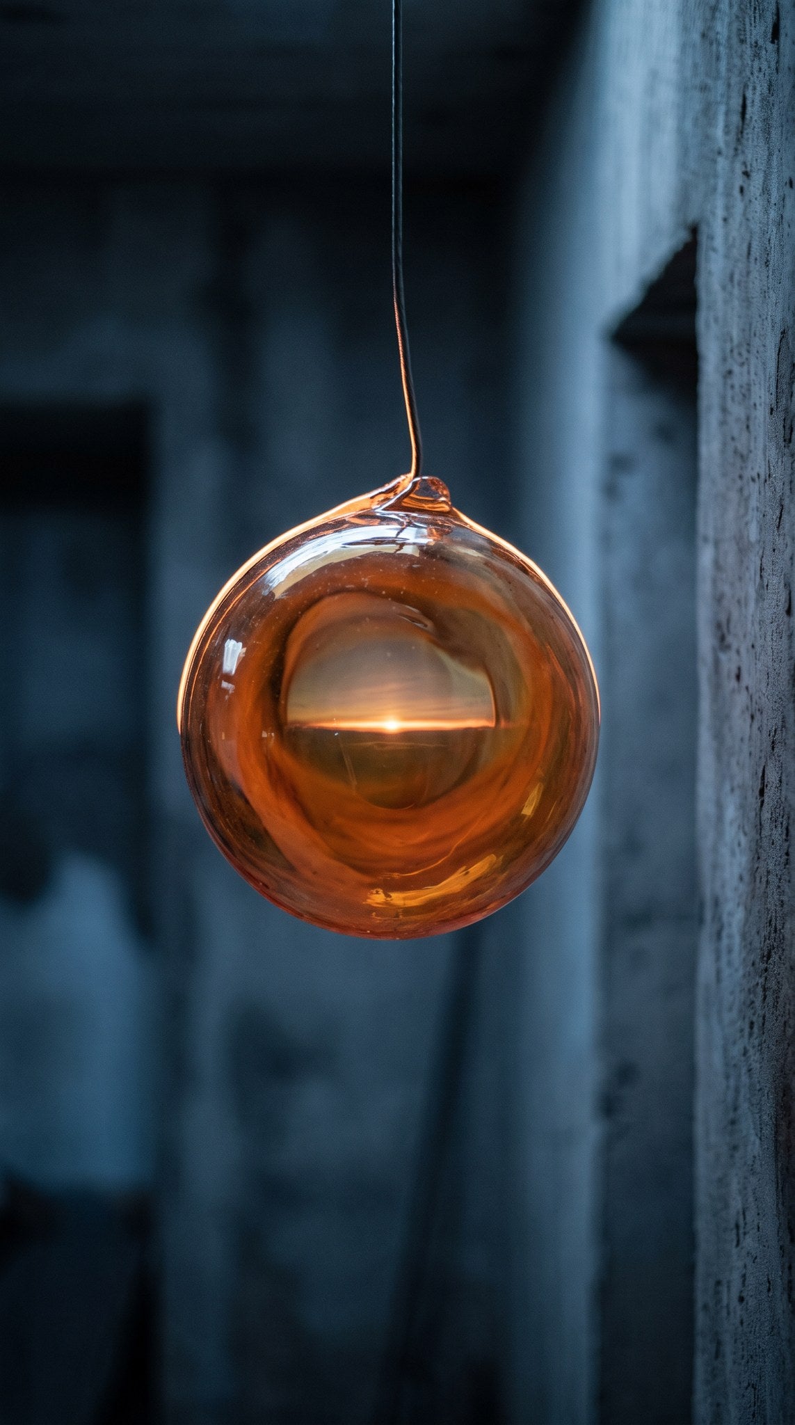 Amber Light Sphere - Horizon Reflection Art