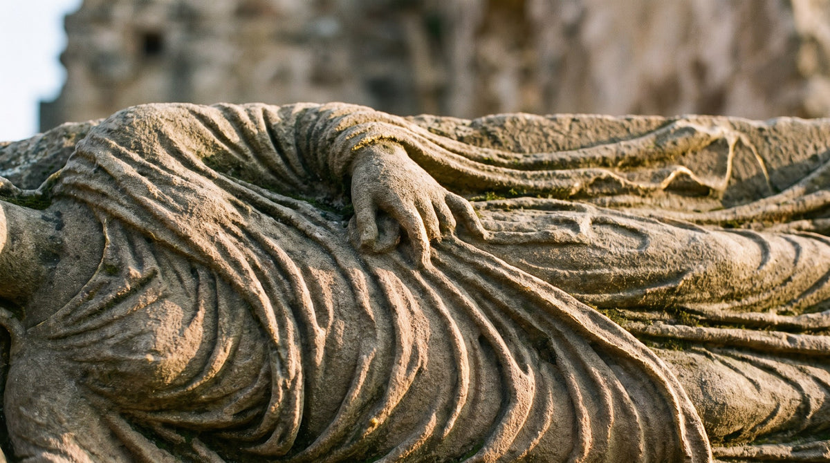 Classical Stone Drapery Antique Relief