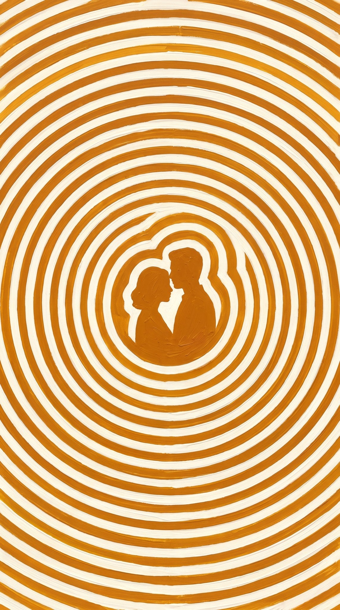 Golden Ripple Embrace Silhouette Art