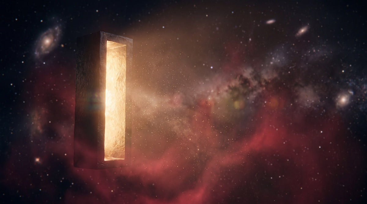 Cosmic Gateway Luminous Monolith Art