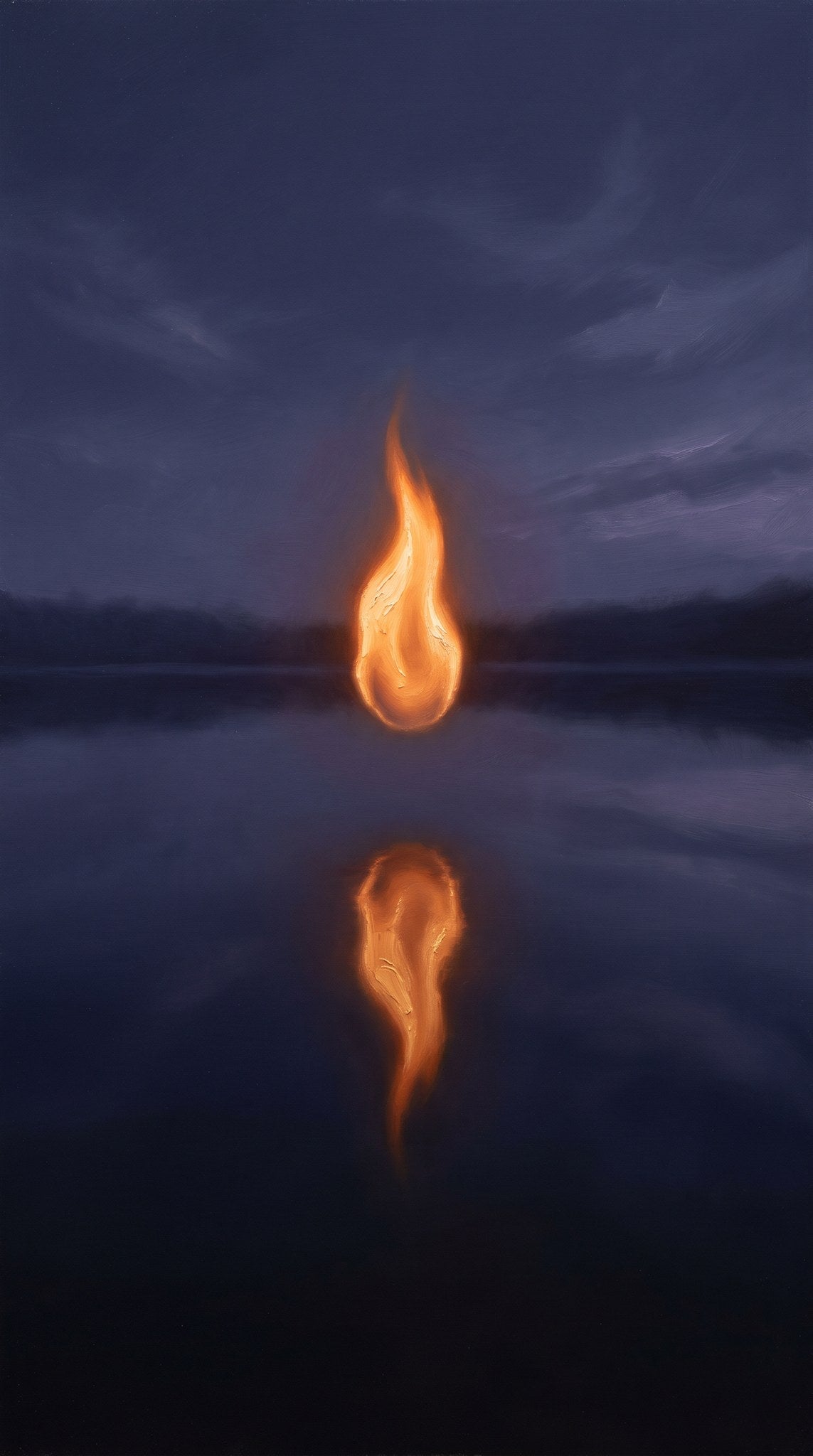 Solitary Flame Twilight Canvas Art