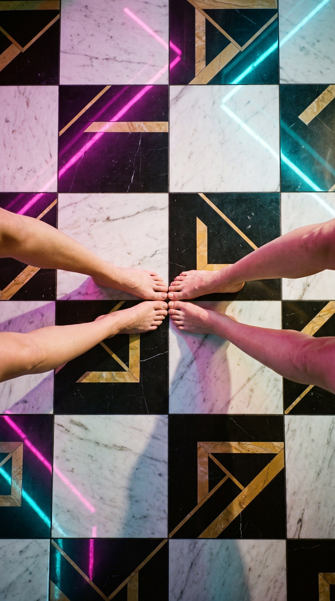 Urban Pulse Neon Dance Floor Art