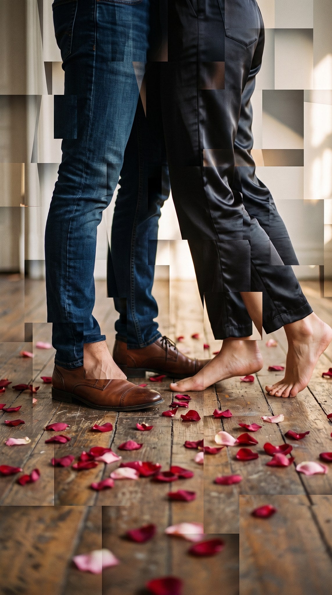 Midnight Dance - Romantic Rose Petal Art