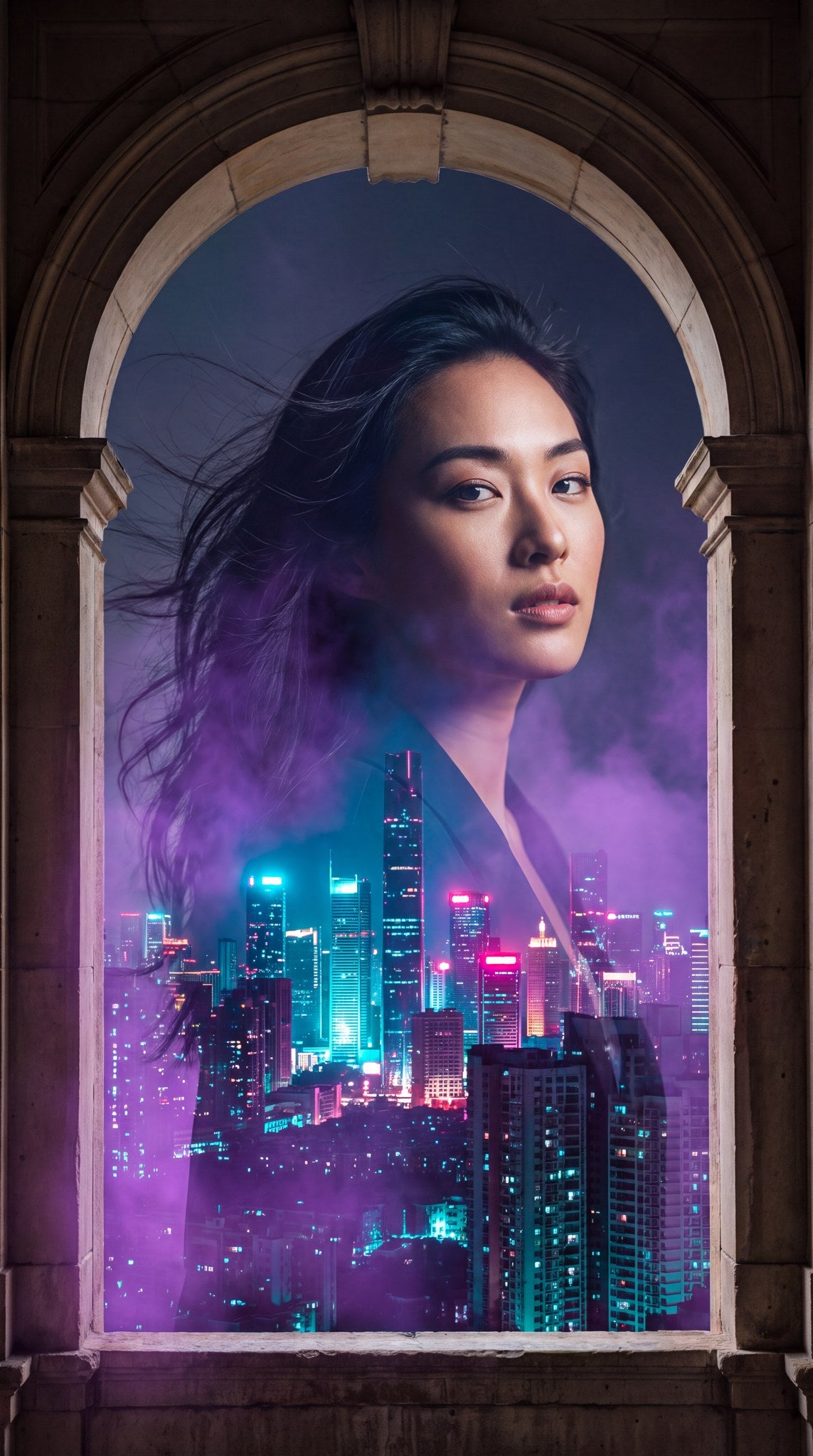 Threshold Visions Neon Metropolis Art