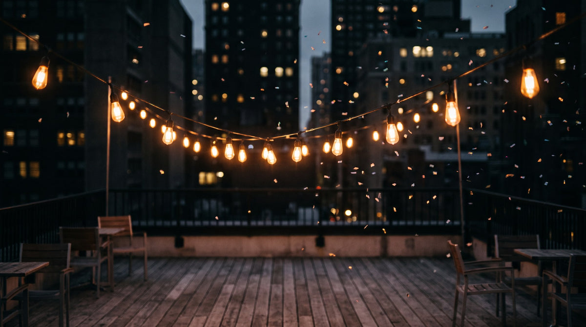 Rooftop Twilight Lights & City Glow Art
