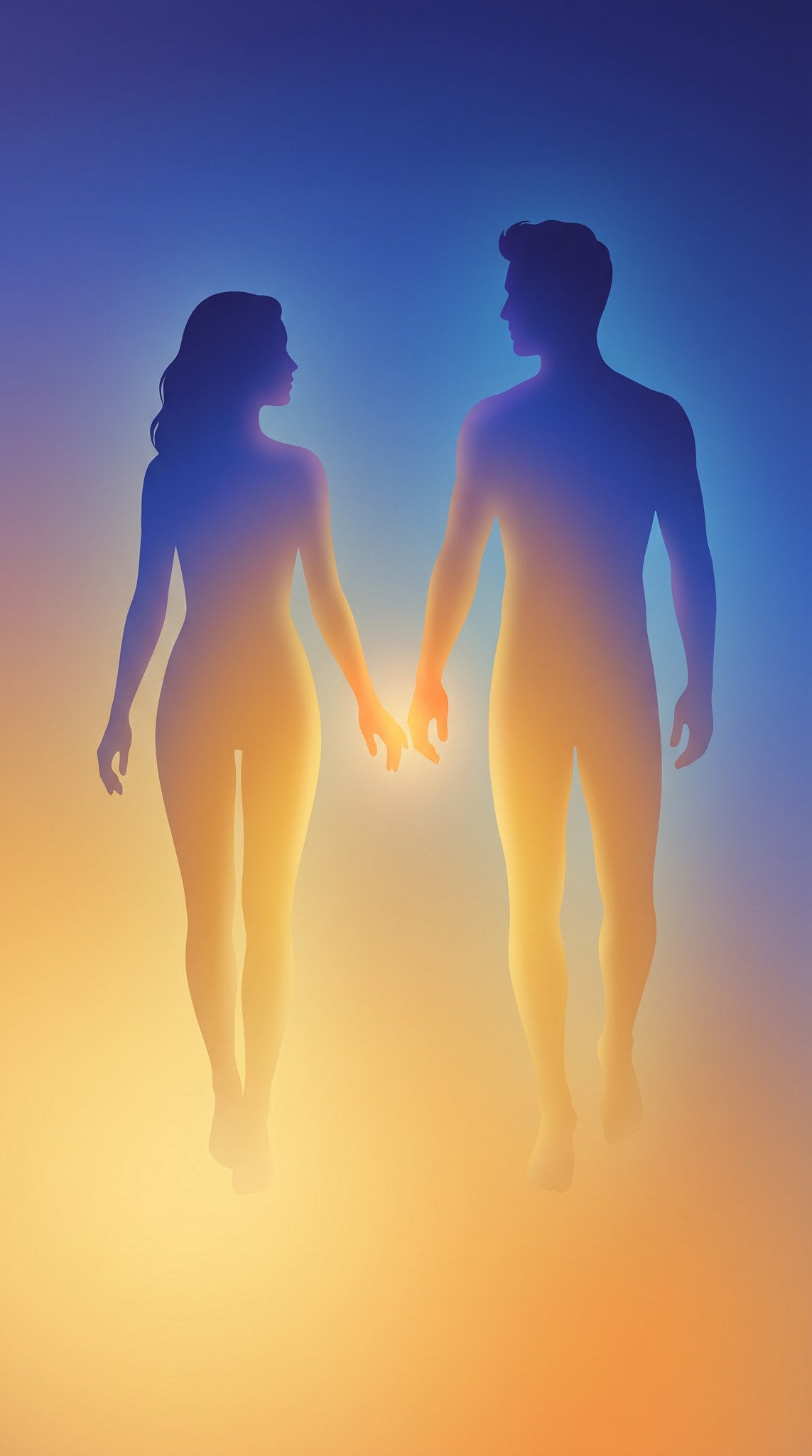 Celestial Lovers Silhouette Gradient Artwork