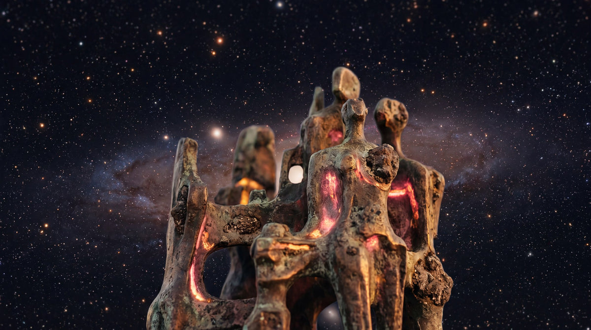 Cosmic Sentinels Bronze Sculpture Art