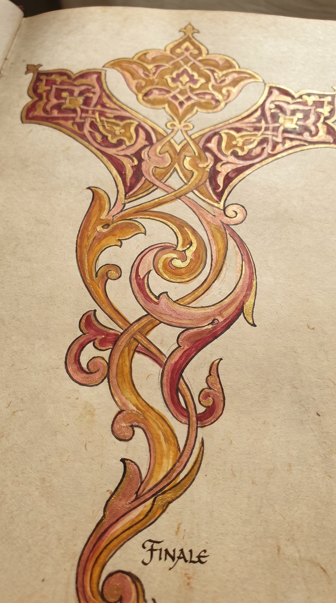 Illuminated Baroque Scrollwork Art Print
