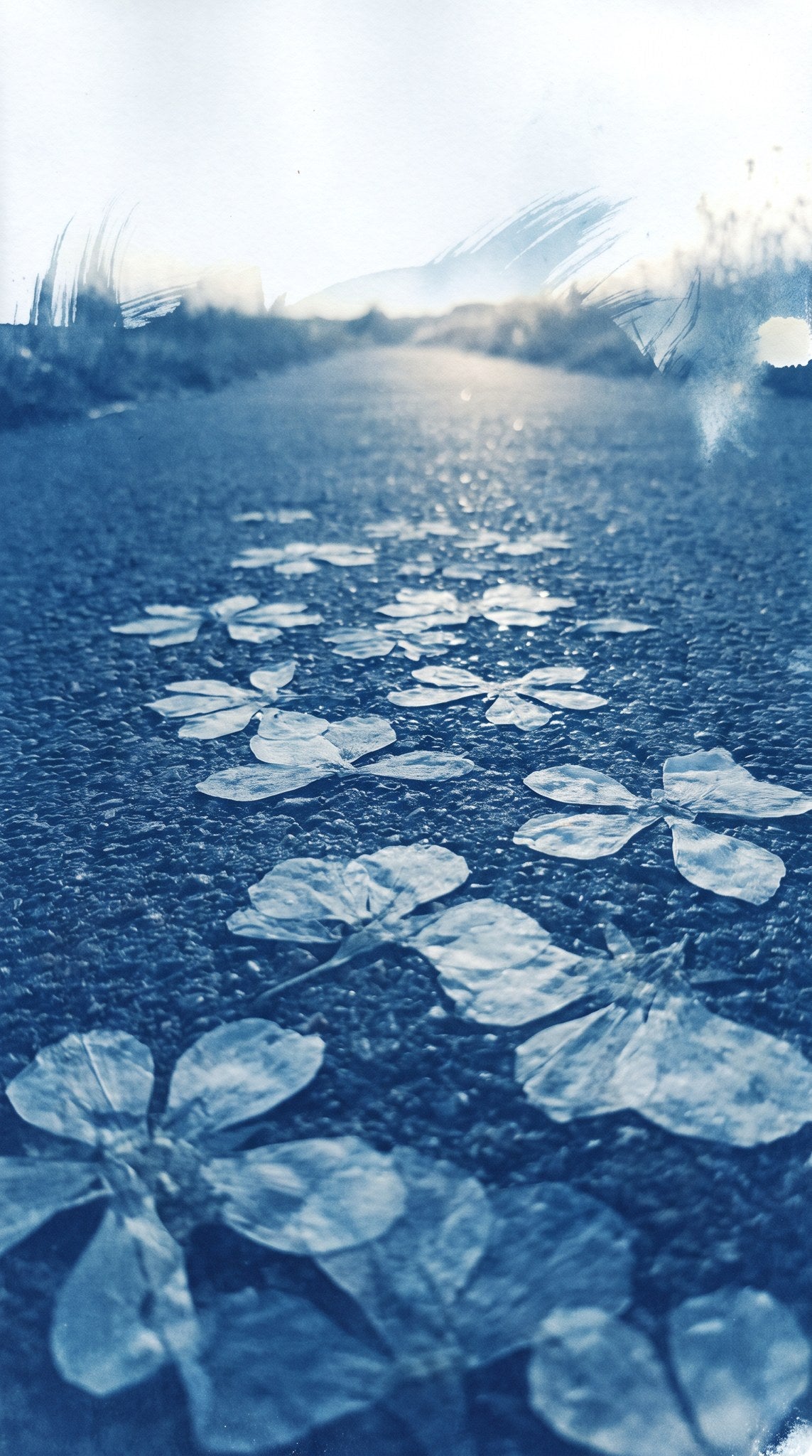 Cyanotype Floral Path Botanical Art