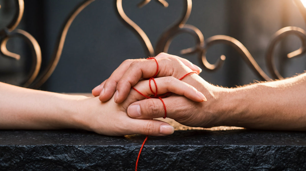 Red Thread of Fate Soulmate Hands Art