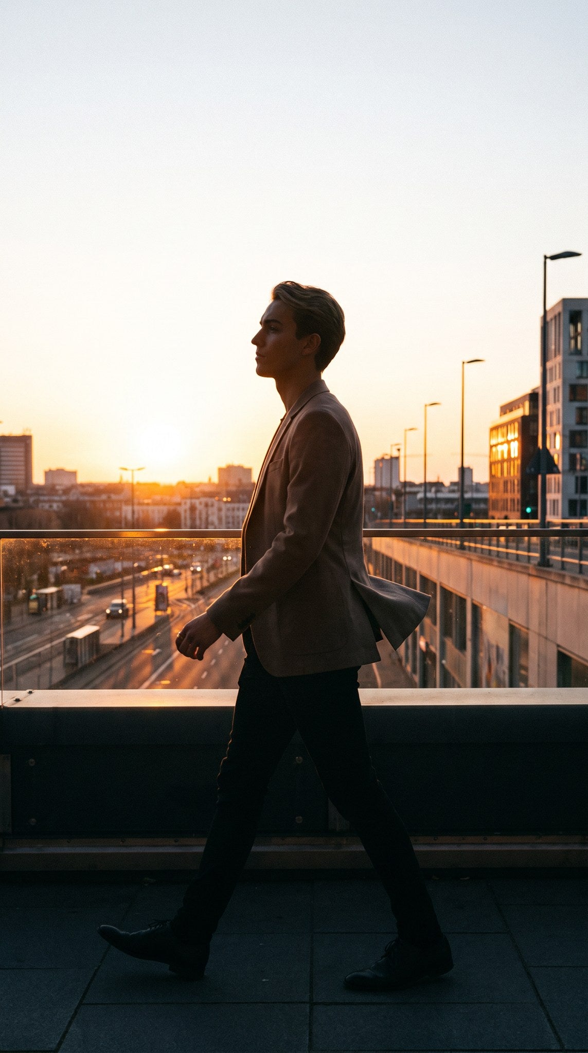 Golden Hour Urban Walk Poster