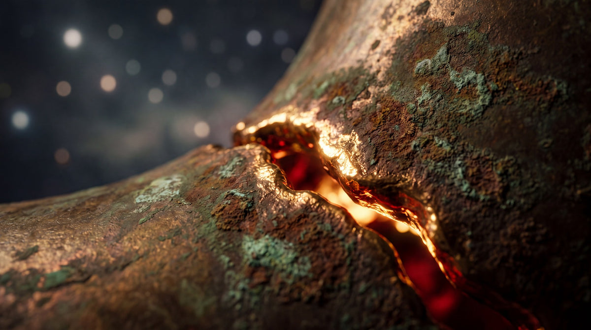 Molten Bronze Rift Abstract Wall Art