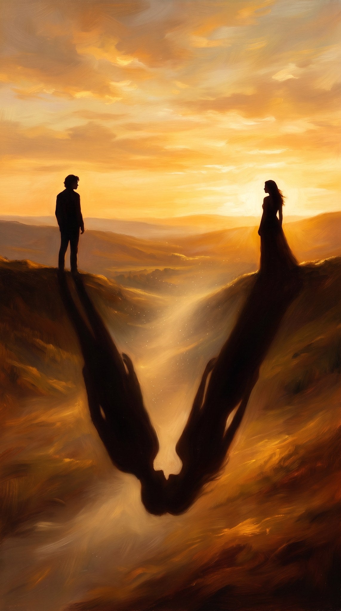 Sunset Shadow Embrace Art