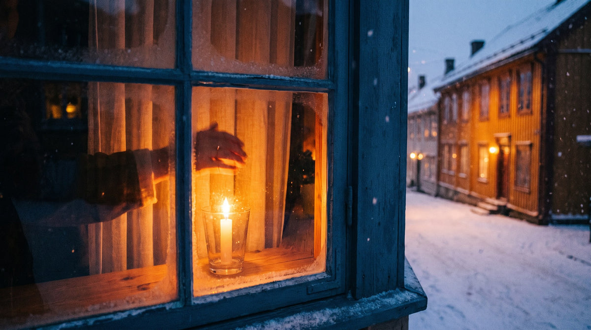 Winter Candle Window - Cozy Nordic Hygge