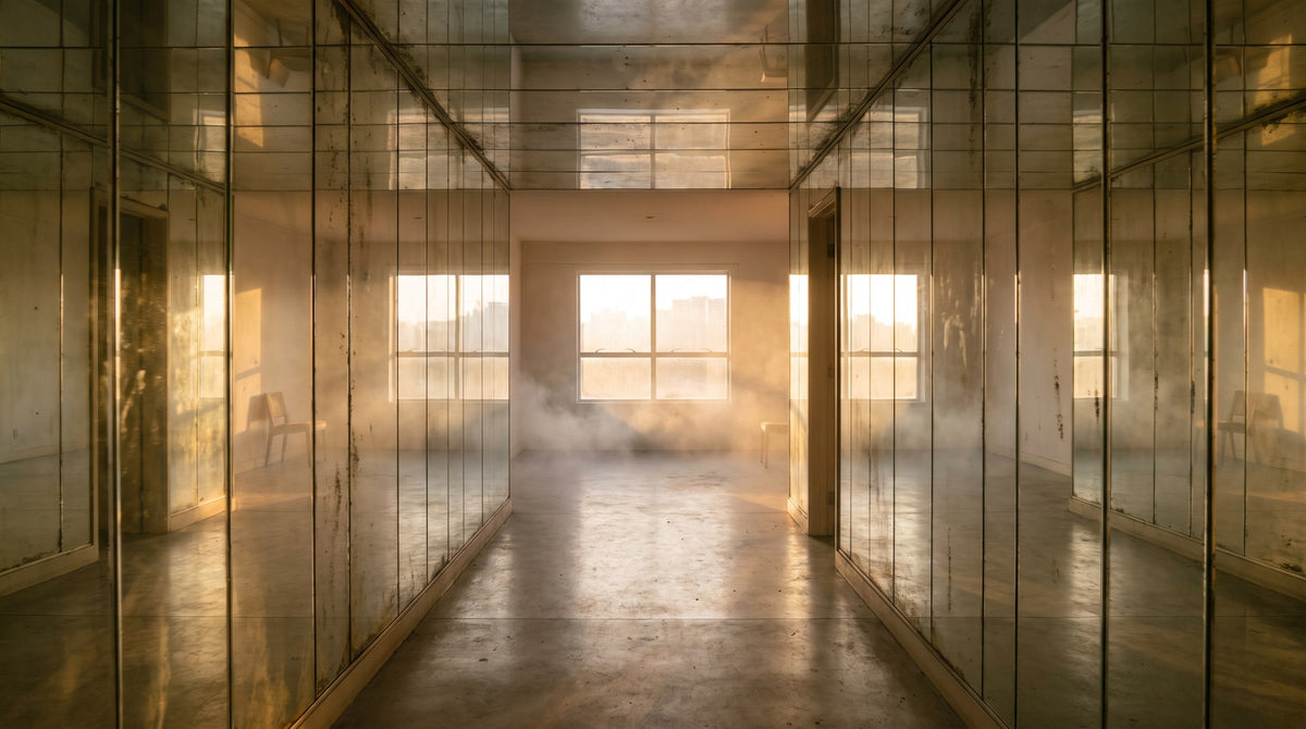 Golden Hour Reflection Corridor Art
