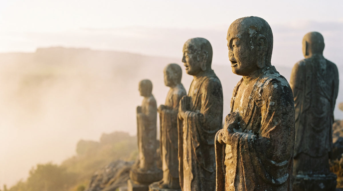 Zen Mountain Statues Art - Sacred Mist